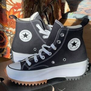 NEW Converse Black High-Top Run Star Hike Chunky Platform High Top Sneakers 5.5